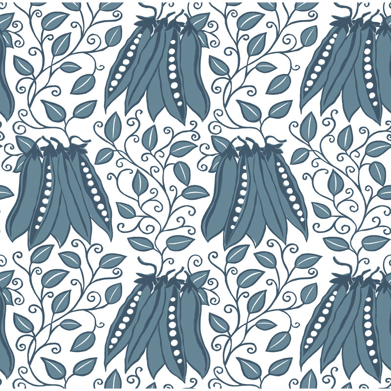 Rouleau de papier peint lisse Peas in a Pod L 396 pi x l 20,5 po, Bleu sarcelle, 396'