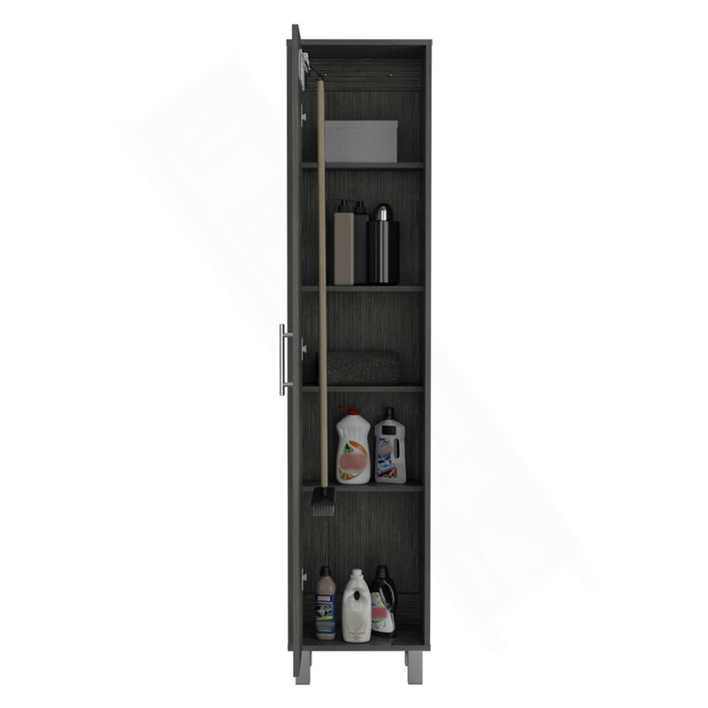 Armoire de rangement Buccan, blanchisserie, chêne fumé, Gris