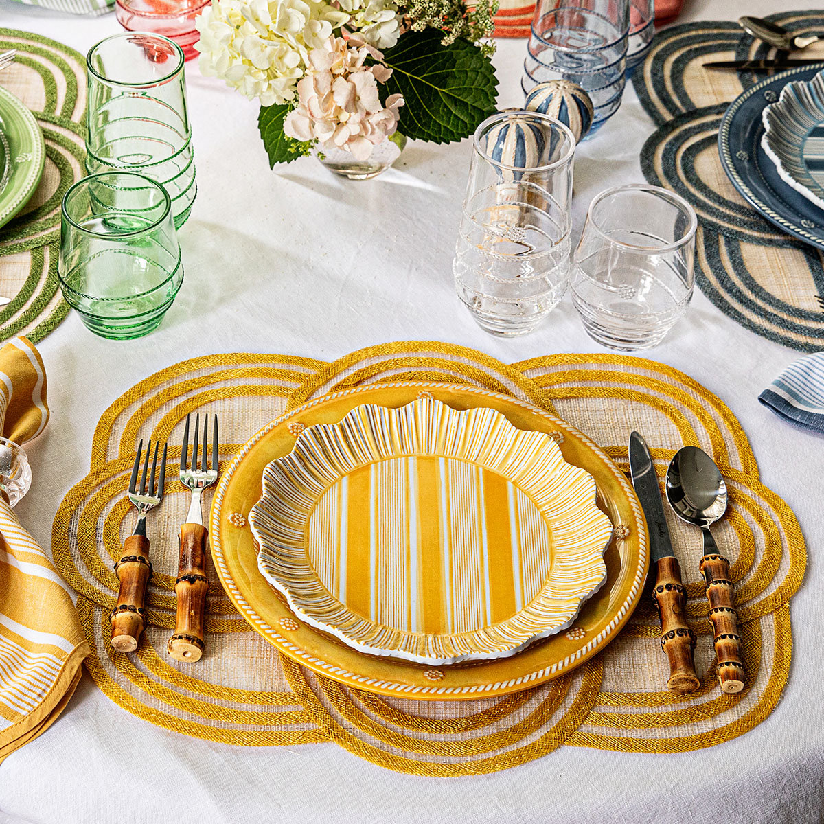 Cabana Stripe 9" Salad Plate, Sunshine
