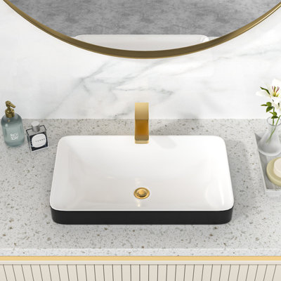Lavabo de salle de bain rectangulaire encastré 19 po x l 12 po