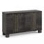 Buffet 60 "en bois avec tablettes réglables et poignées dorées, noir-1715681247