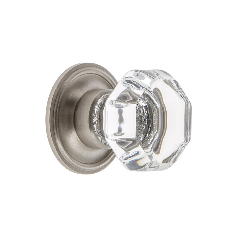 Chambord Geometric Knob, Satin Nickel