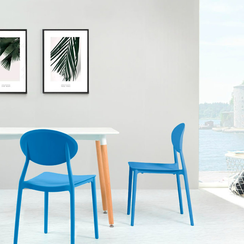 Chaise d'appoint empilable Kaden, Bleu