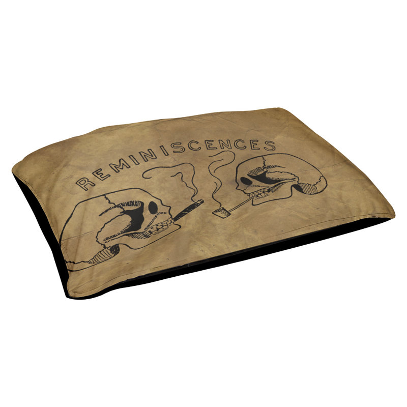 Coussin stylisé pour lit pour chat reminiscences crânes Burien, Noir, L 32,5 po x l 42,5 po