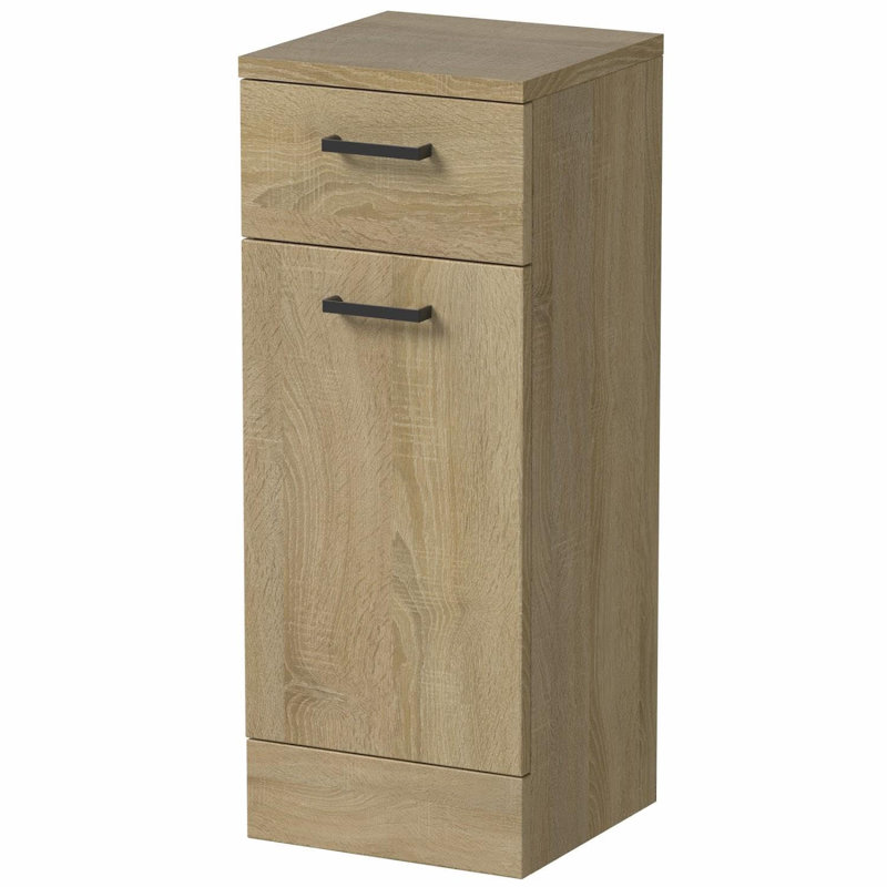 Wood Cabinet Laundry Hamper, Natural/Black