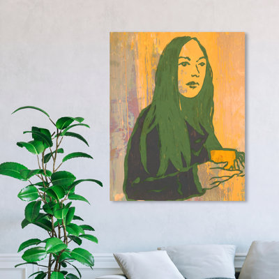 " People And Portraits Lady Green Tea " Painting Print