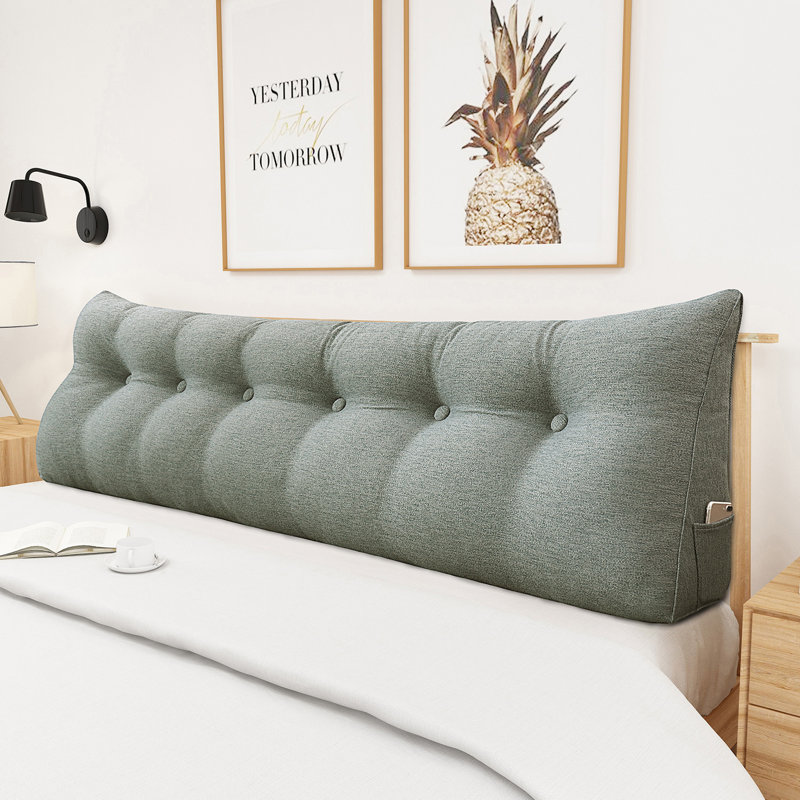 Wedge Reading Pillow, Grey, 50cm H x 180cm W