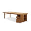 Bureau rectangulaire brun en bois massif avec 1 tiroir-2098583991