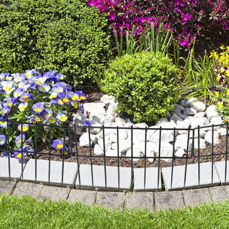 19 Pack 20.6ft(L) x 12.6in(H) Decorative Garden Fence Rustproof Metal Animal Barrier Fence