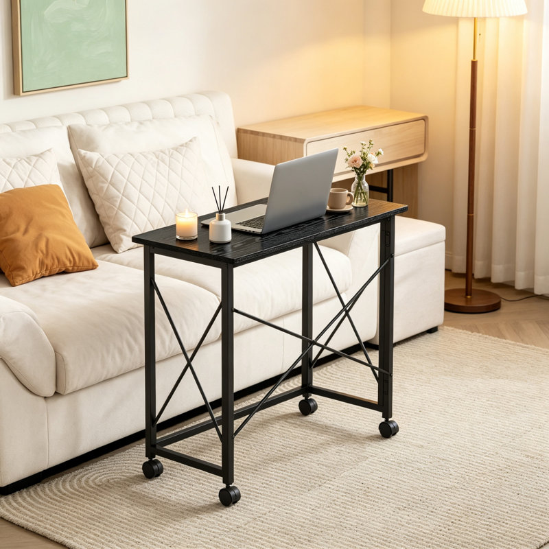 MDF Steel Computer Desk, Black