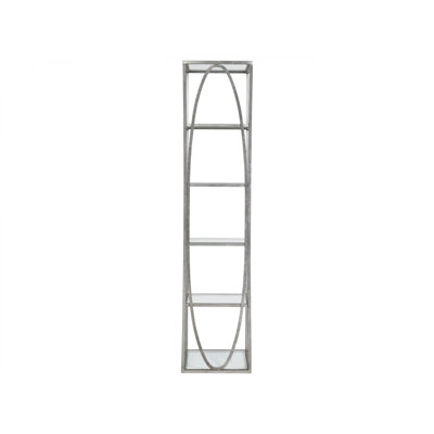 18"W x 19"D x 80"H  5-Tier Metal Designs Ellipse Slim Etagere