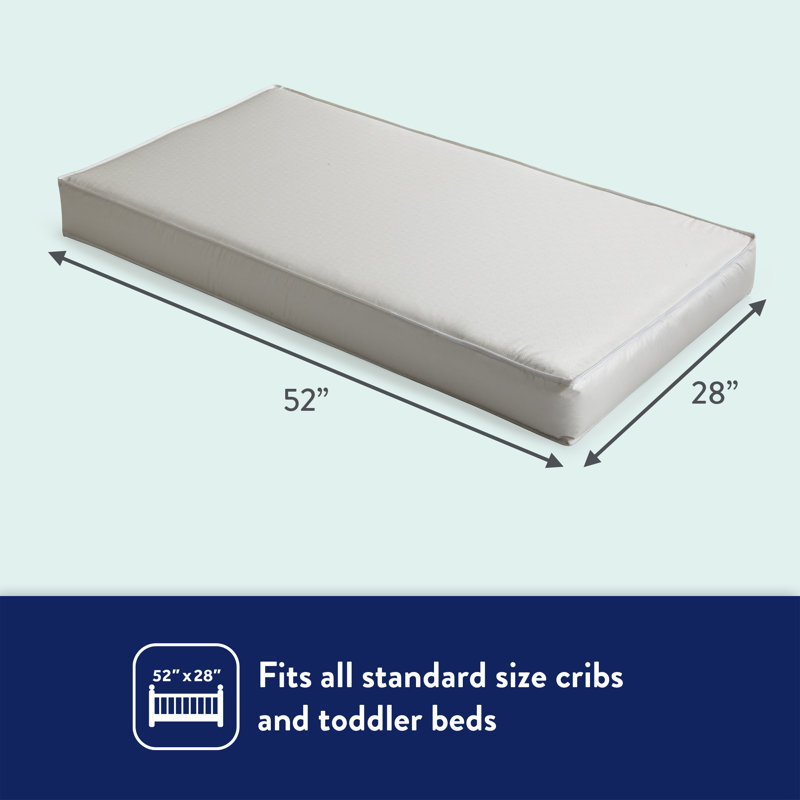 Fresh Start Premium Breathable Baby Crib Mattress & Toddler Bed Mattress, 52" x 28"