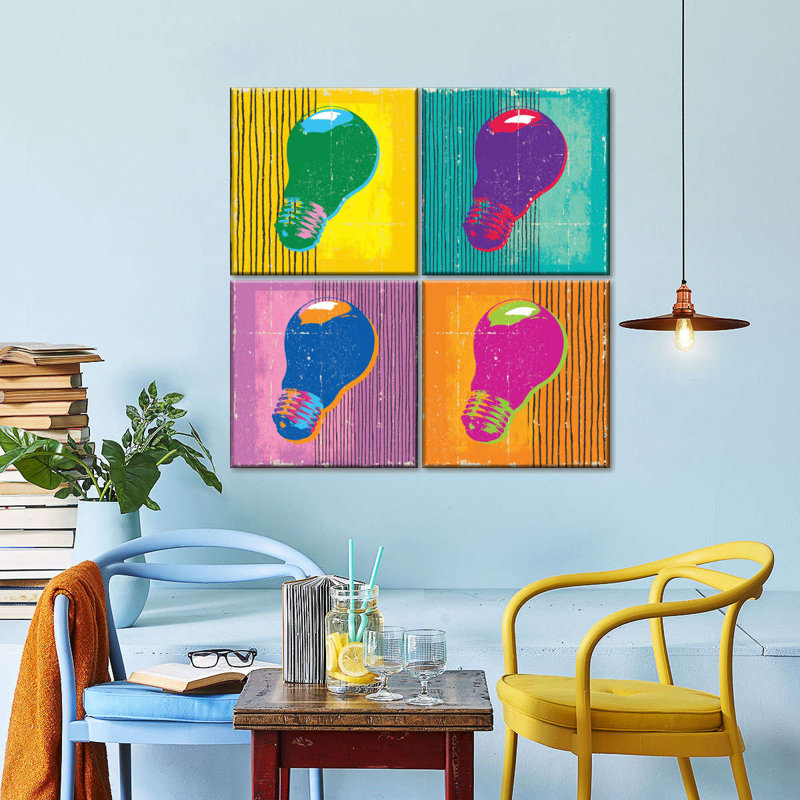 " Retro Candy Light Bulbs " 4 - Pieces, 74" H x 74" W x 1.25" D