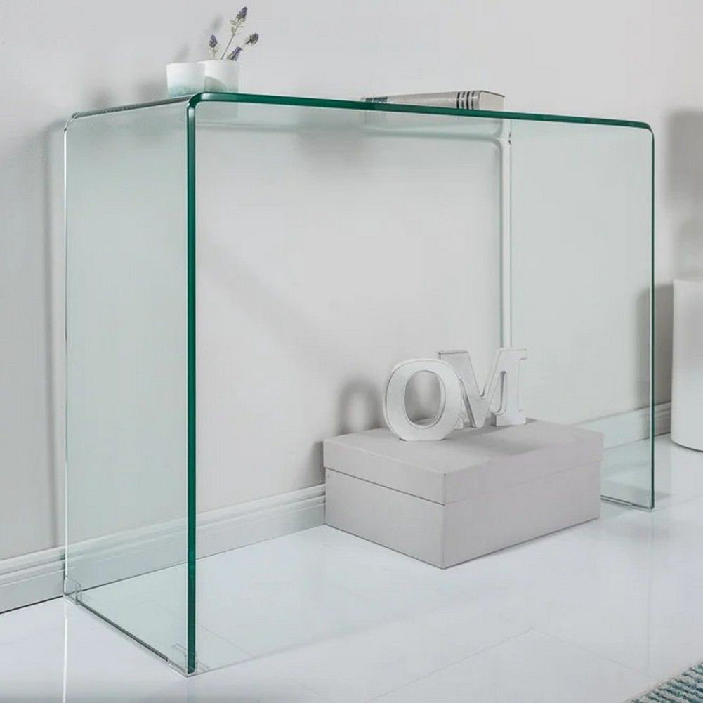 Glas-Konsole Carolene transparent aus einem Guss 100cm x 35cm