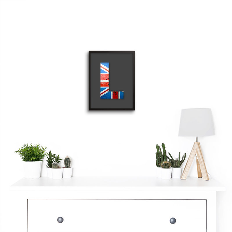 Letter L Abstract UK Flag by Sha & Koko - Single Picture Frame Print