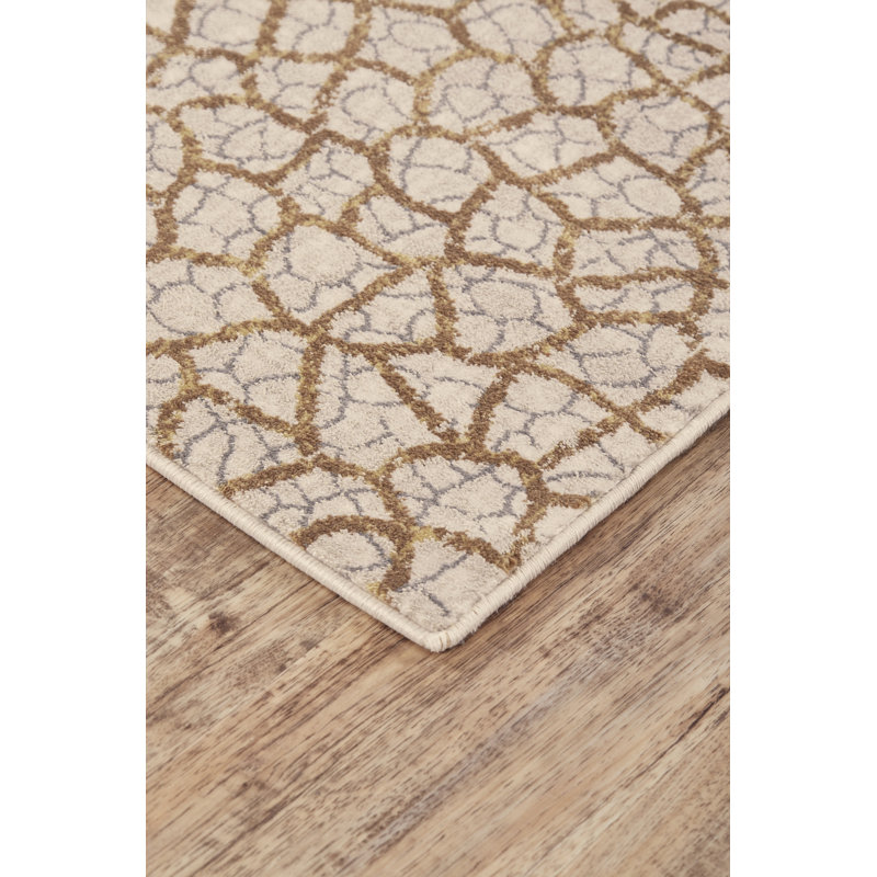 Mukherjee Abstract Gray/Brown Area Rug, Rectangle 1'8" x 2'10"