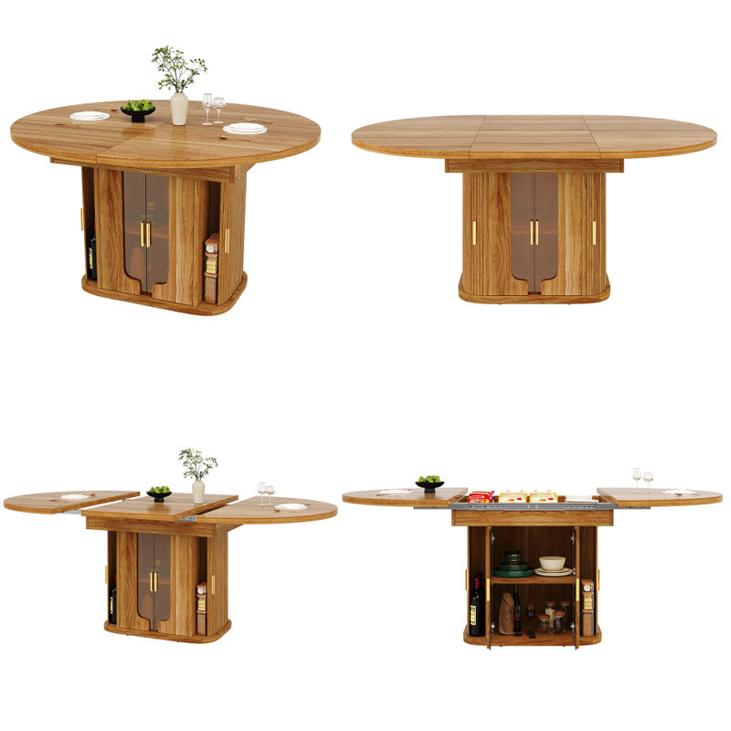 Extendable Dining Table with Glass Base