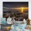 «Orange Sunset Over The Sea II», reproduction d'art sur toile encadrée-294865617-294865627