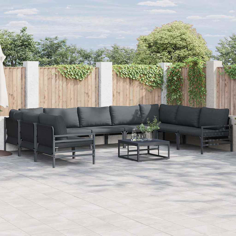 Vidaxl Garden Sofa Set 10 Pcs Anthracite Steel