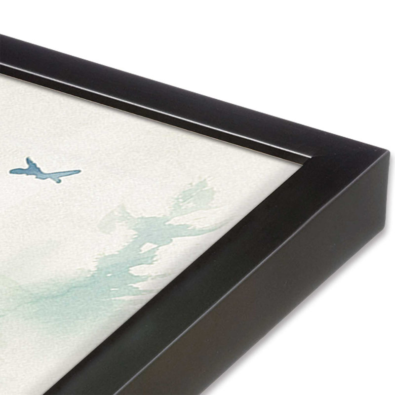 Oiseaux des bois dans la brume II, Cadre en zinc patiné, H 13,75 po x l 13,75 po