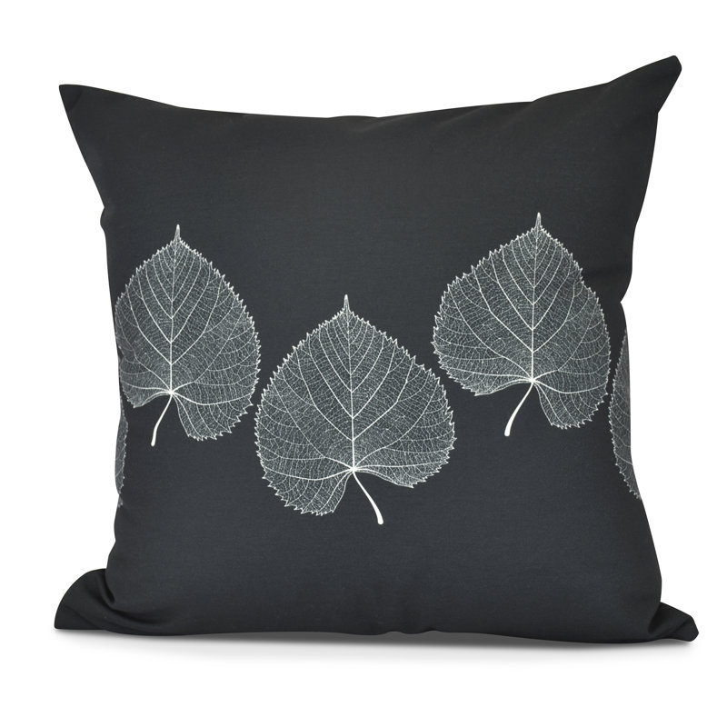 Goals, Gourds, And Gatherings Floral Reversible Throw Pillow, Black, 18" H x 18" W
