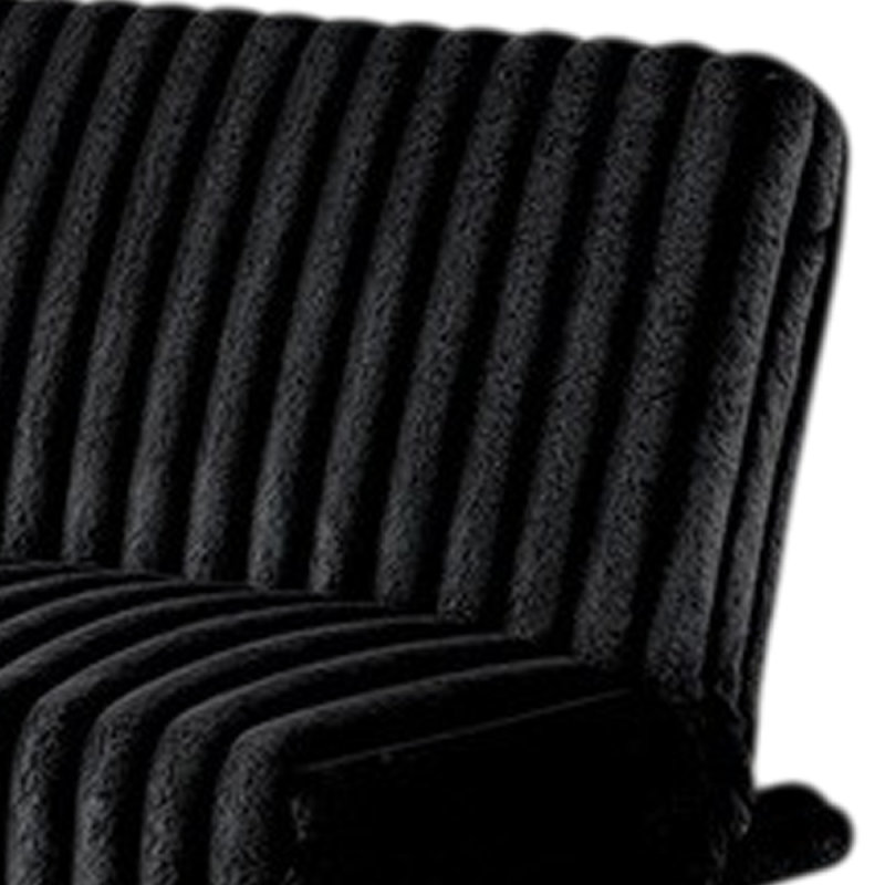 Hini Fold Out Futon Sofa Bed, Modern Chrome Metal Legs, Black Fabric
