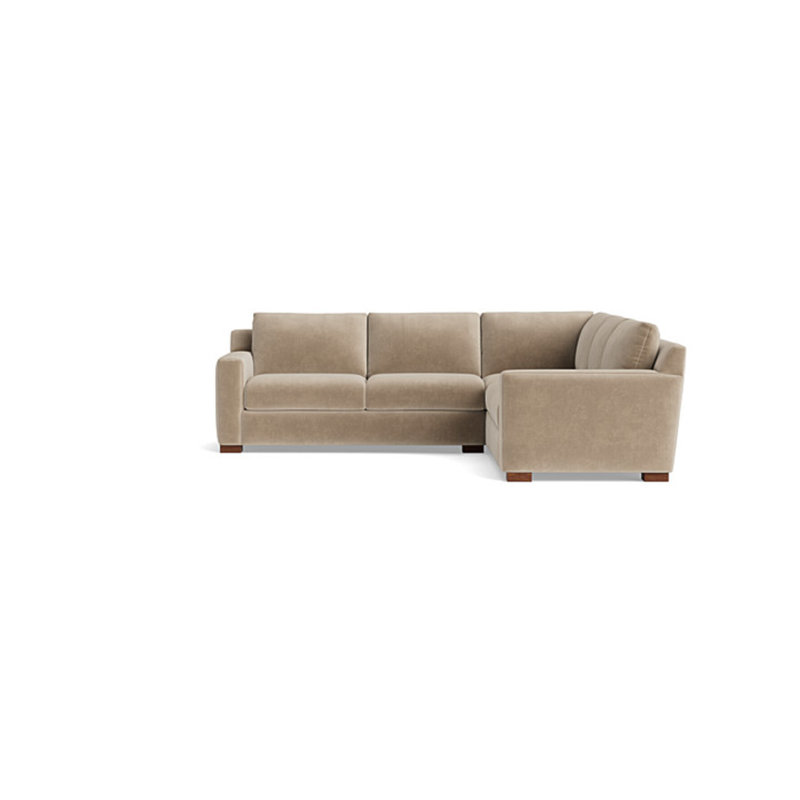 Catalina Sectional, Velvet - Beige, Right Hand Facing