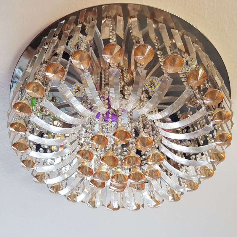Marks LED Flush Mount, 27cm H x 65cm W x 65cm D, Champagne