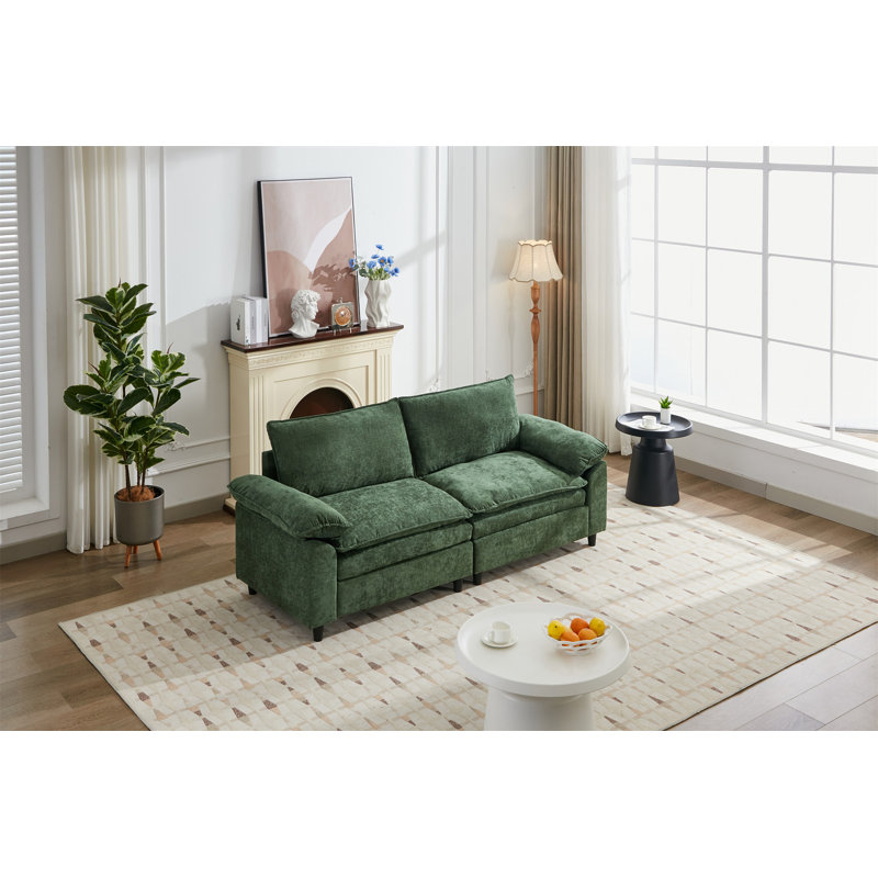 Sofa, Green Linen