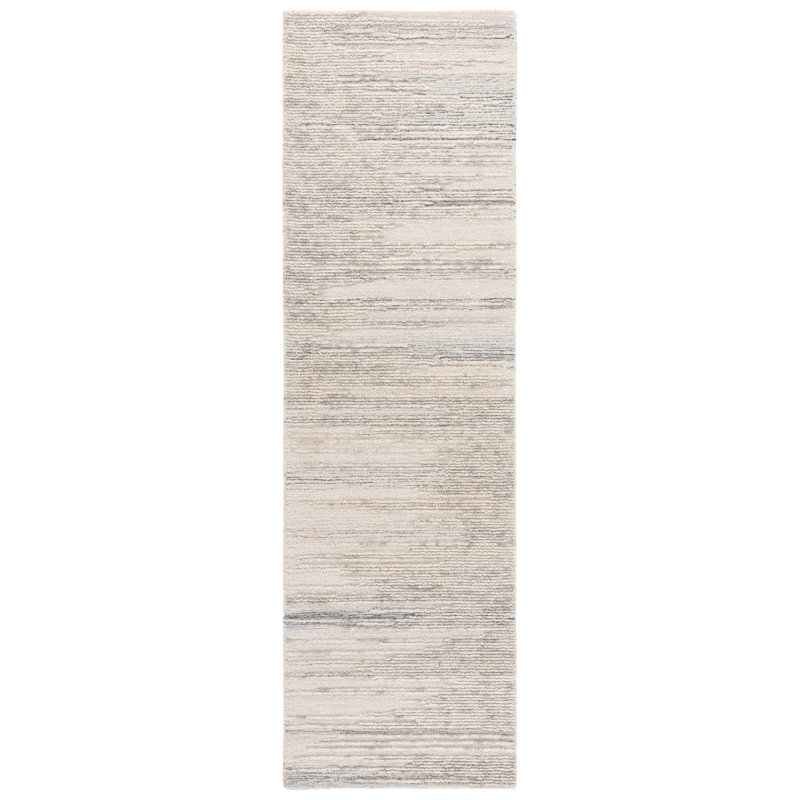 Abstract Hand Tufted Wool, Cotton Striped Indoor Rug, Runner 2'3" x 8'