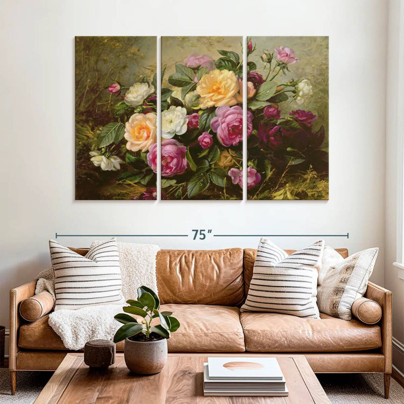 Roses à part entière, H 42 po x l 65 po
