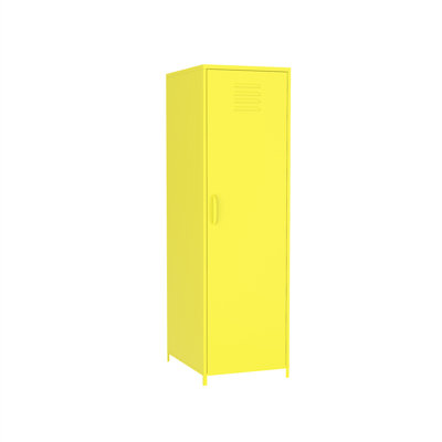 Buffet de rangement à une porte avec armoire de rangement en acier jaune