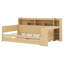 Lit de jour en bois avec tablettes de rangement, lit gigogne et bureau d'étude-720558367