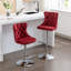 Ensemble de 2 tabourets pivotants en velours avec hauteur de siège réglable, base chromée, dossiers capitonnés confortables pour la maison et la cuisine-79076007-79076051