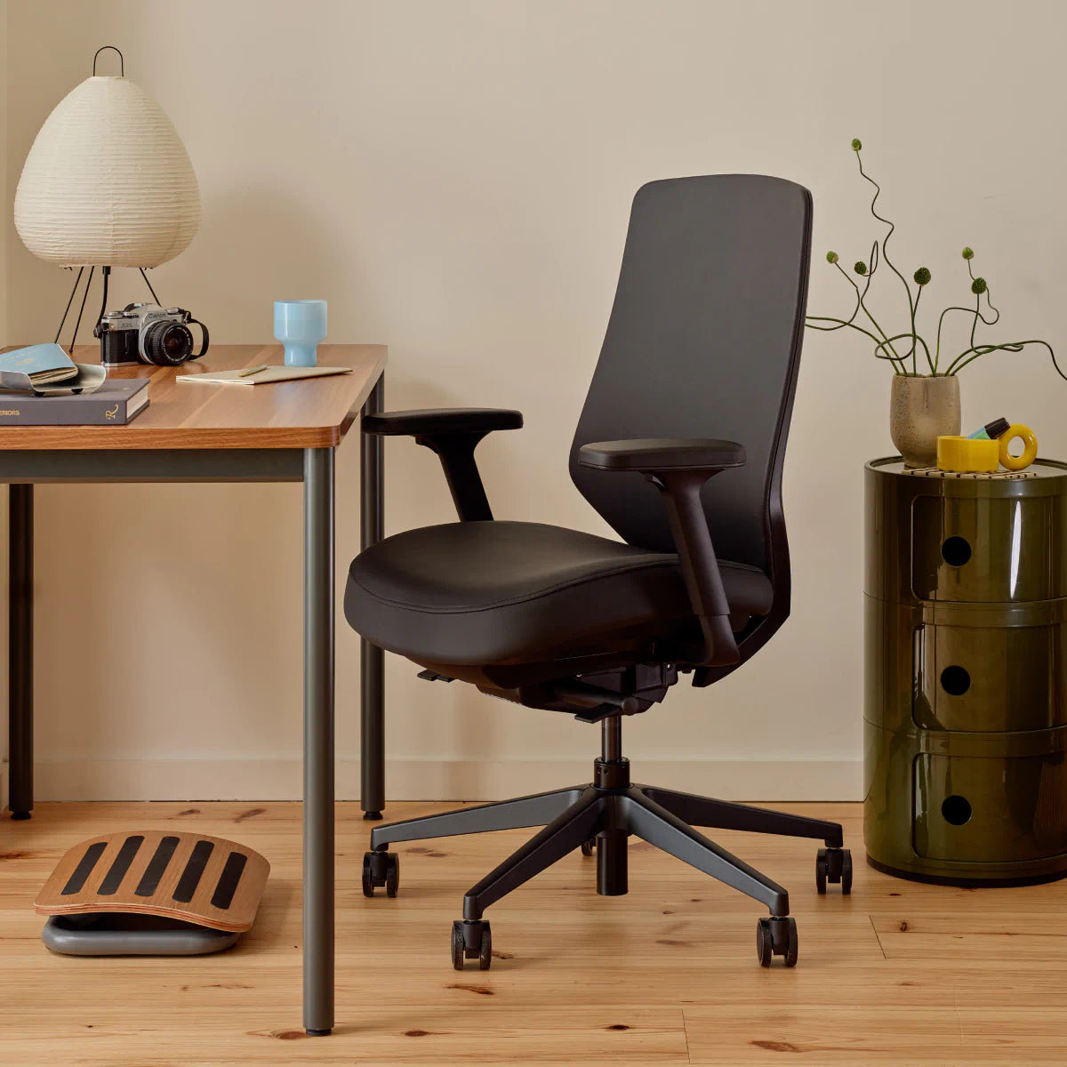 Ergonomic Leather Office Chair, Black