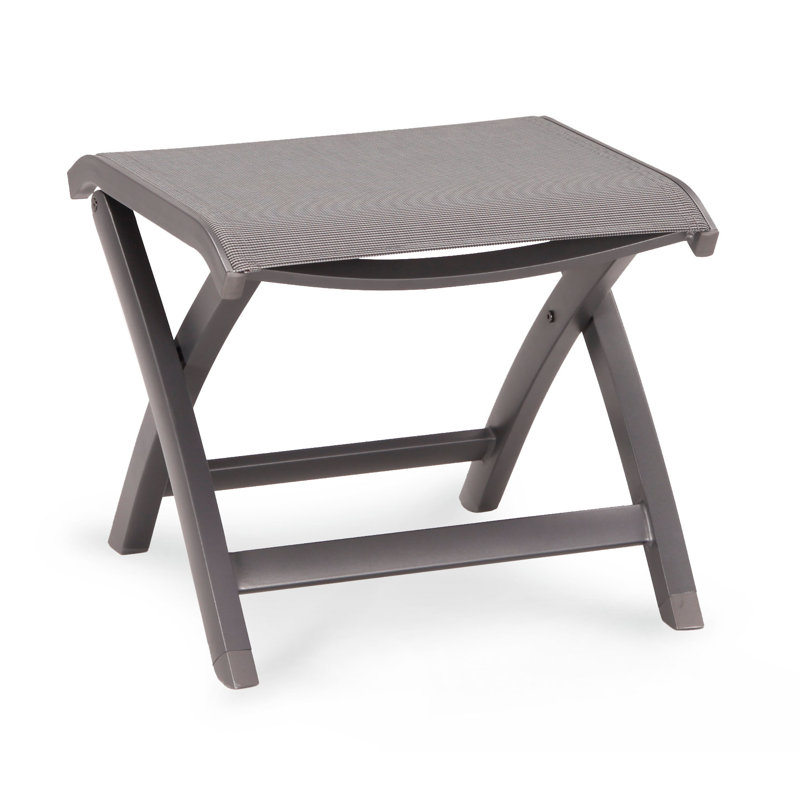 Lasseter Metal Outdoor Ottoman, Anthracite Matt