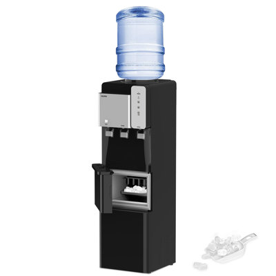 SOOPYK Hot and Cold Water Cooler Dispenser with Ice Maker 5 Gallon Bottle Top Load 27 lbs Per Day
