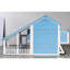 Cage bleue de 76 po avec design naturel, piste d'extérieur, plateau amovible, rampe intérieure et d'utilisation, espace de jeu, maison