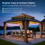 Pavillon de jardin 14 pi x 12 pi SUNJoy Kingston, pavillon en acier avec toit rigide et rideaux-115709164-115709165