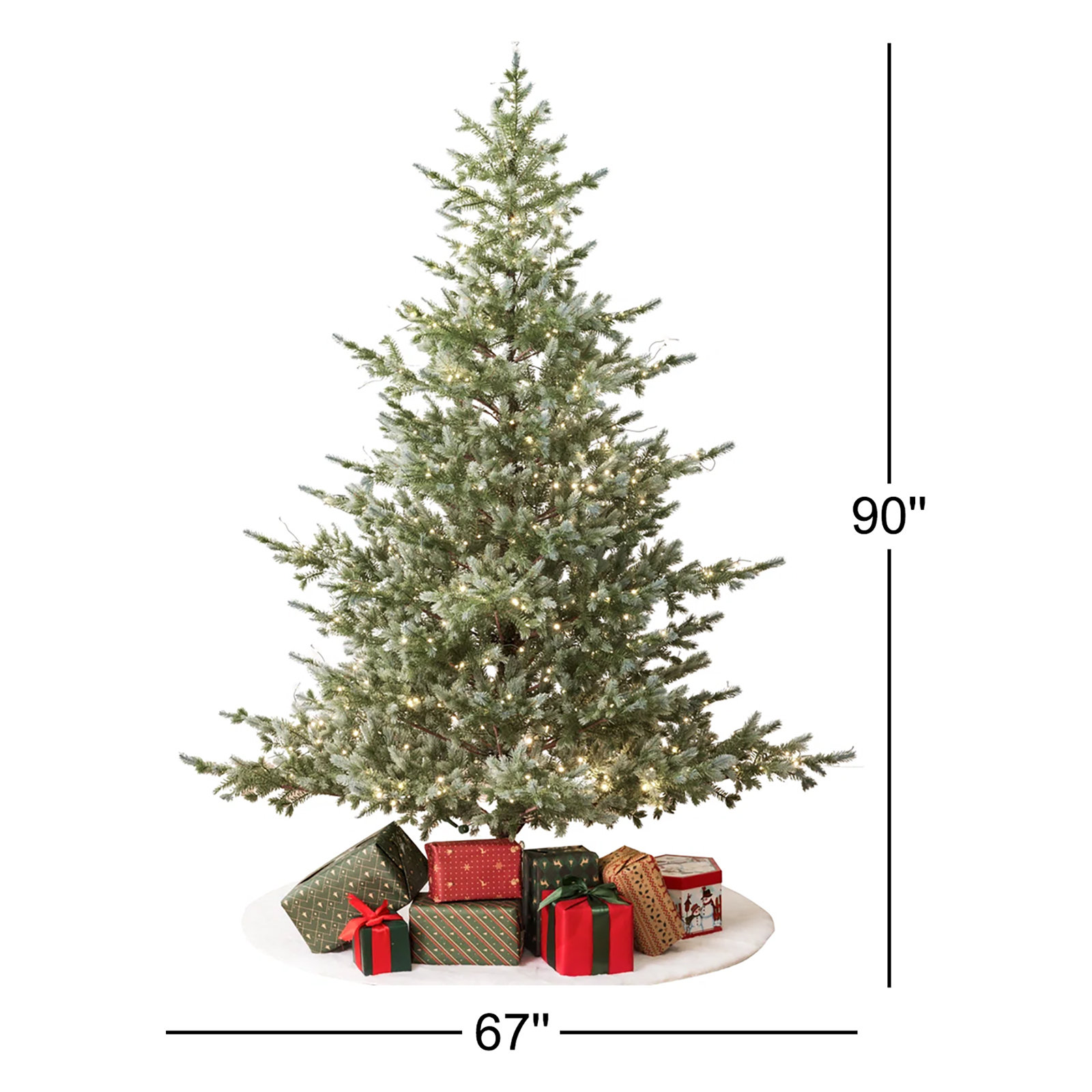 Blue 7.5' Pre-Lit Spruce Christmas Tree