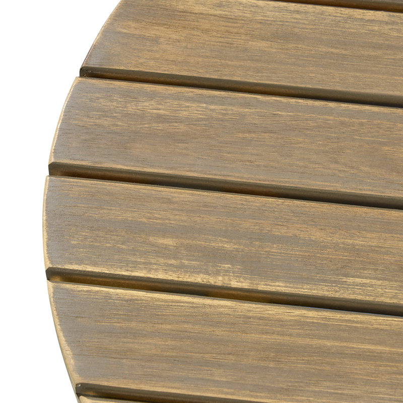 Table d'appoint d'extérieur en bois d'acacia durable avec conception à lattes classique, parfaite pour la terrasse et la cour