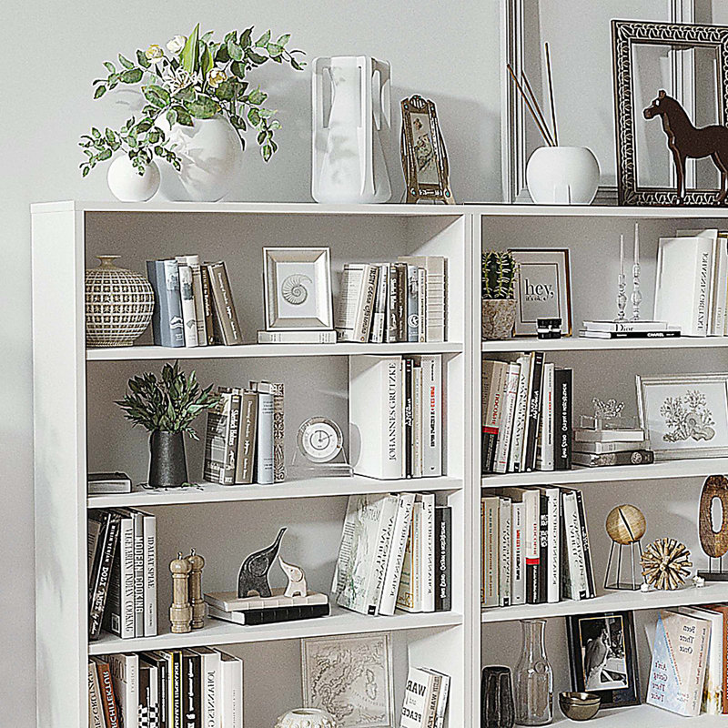 Bibliothèque 4 niveaux, Blanc, (4 tablettes) H 48 po x l 33 po x P 11,6 po