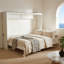 Grand lit escamotable mural et USB, blanc-20078080
