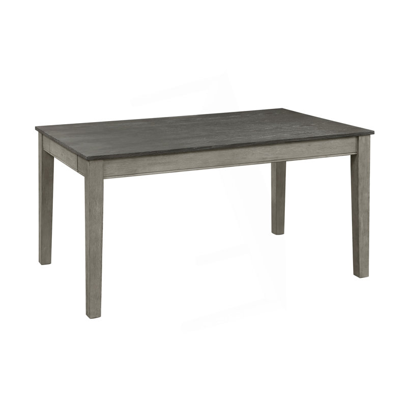 1Pc Dining Table With 2 Hidden Drawers, Gray/Light Gray