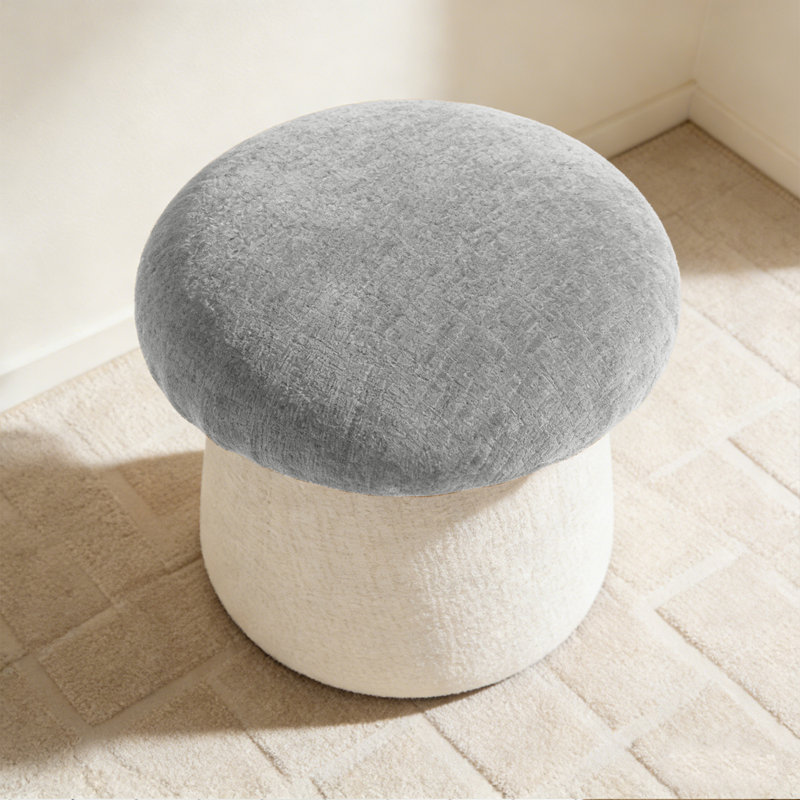 20" Upholstered Chenille Ottoman with Storage, Gray