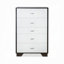 Commode 5 tiroirs blanche et espresso