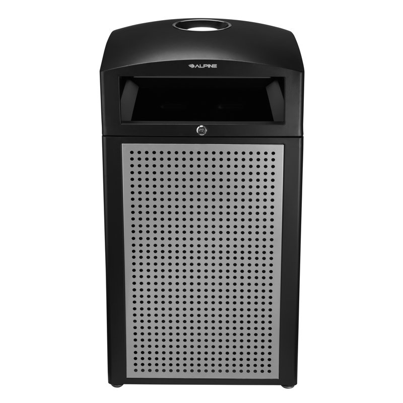 471-2 Series Stainless Steel 40 Gallon Curbside Trash & Recycling Bin with Ashtray