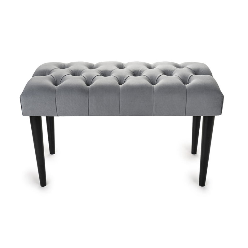 Upholstered Bench, Grey/Black, H45 x W120 x D35cm