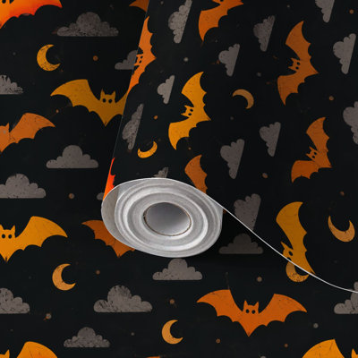 Papier contact adhésif auto-adhésif et amovible Halloween, orange, 24 po x 118 po (60 x 300 cm)