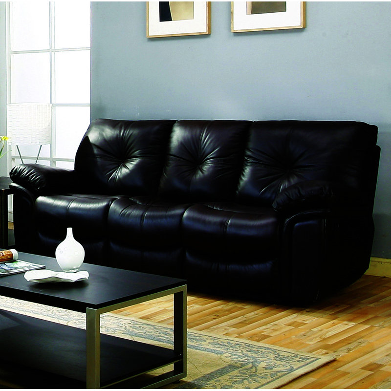 Ensemble de salon inclinable et configurable en cuir véritable 3 pièces Beola
